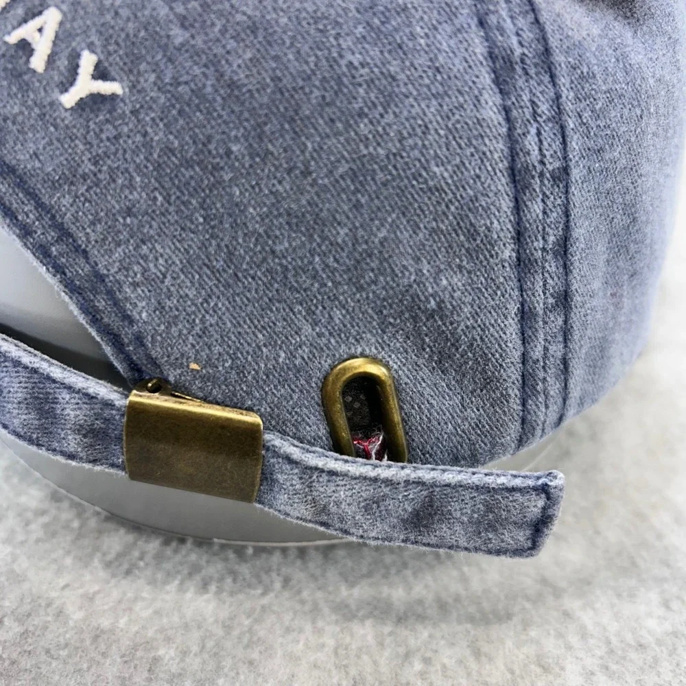 Out Of Office Mens Blue AvantStay Baseball Hat Faded Denim Wash Adjustable OSFA